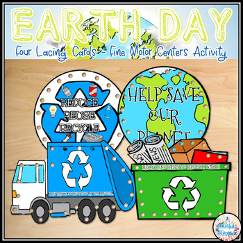 Preview of Earth Day Fine Motor Lacing Cards April Centers Activities {Dollar Deal}