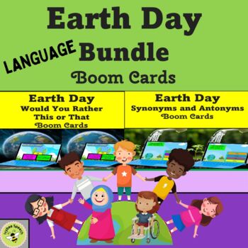 Preview of Earth Day Language Bundle No Print Boom Cards