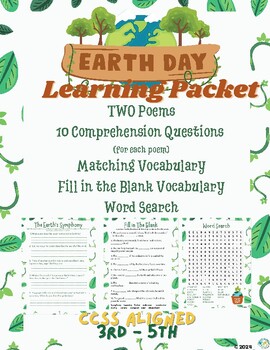 Preview of Earth Day ELA Packet: Poems, Activities, and Vocabulary 3rd-5th
