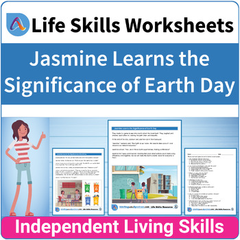 Preview of Functional Life Skills Special Ed Seasonal Worksheet for Celebrating Earth Day