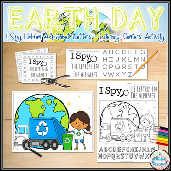 Preview of Earth Day I Spy Hidden Alphabet Letters Fine Motor Literacy Centers Activity