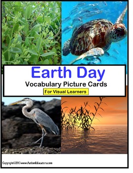 Preview of Earth Day Literacy Center Writing Vocabulary Picture Cards