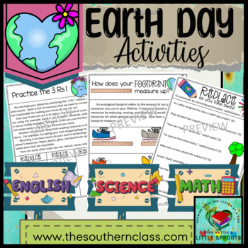 Preview of Earth Day Literacy, Reading, Writing & Mathematics Activities