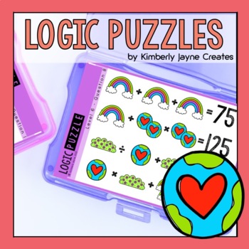 Preview of Earth Day Logic Puzzles 6th Grade Math Enrichment