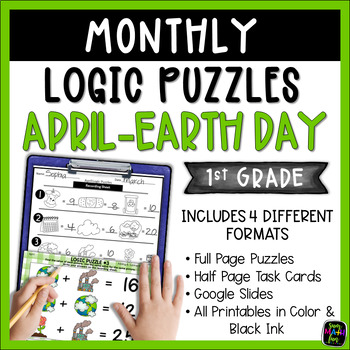 Preview of Early Finishers Spring Printable Logic Puzzles & Brain Teasers 1st Grd