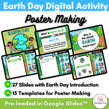 Preview of Earth Day: Make a Digital Earth Day Poster | Lesson Warm Up in Google Slides