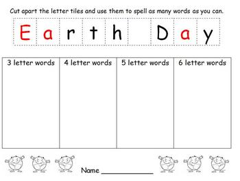 Preview of Earth Day - Making Words