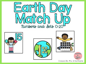Preview of Earth Day Match Up! Matching Numbers and Arrangements to 20