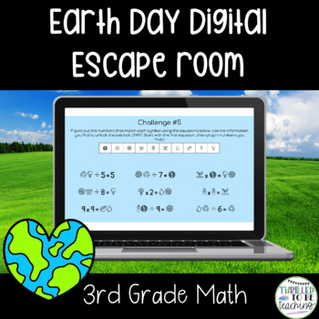 Preview of Earth Day Math 3rd Grade Digital Escape Room