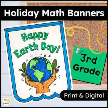 Preview of Earth Day Art Project & Math Skills Review - 3rd Grade Arbor Day Coloring Sheets