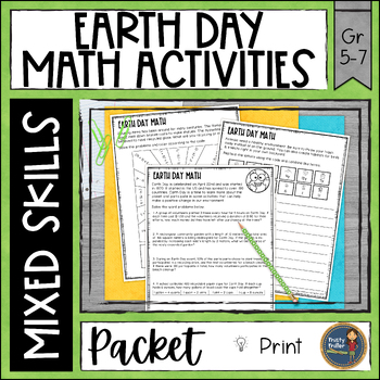 Preview of Earth Day Math Activities - Color by Code, Decode & Solve, Maze, Word Problems