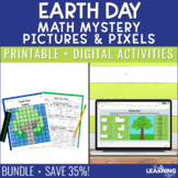 Earth Day Math Activities Mystery Picture & Pixel Art BUND