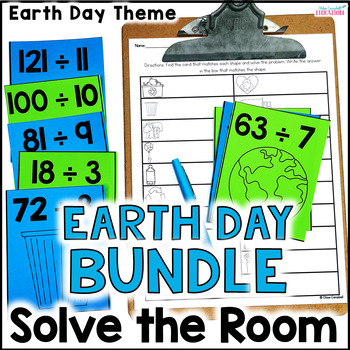 Preview of Earth Day Math Activities - Around the Room BUNDLE - Scoot Math Centers