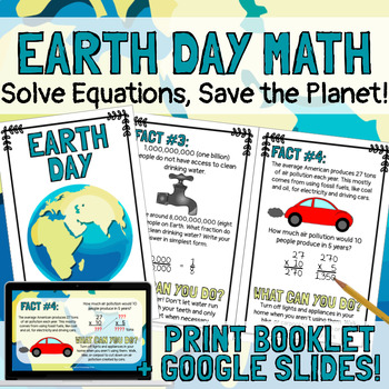 Preview of Earth Day Math Activity Booklet PRINT and DIGITAL