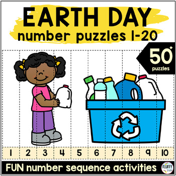 Preview of Earth Day Preschool Math Number Puzzles