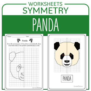 Preview of Earth Day Math Activity Endangered Animals Panda Symmetry Math Center