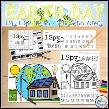 Preview of Earth Day I Spy Hidden Numbers to 20 Fine Motor April Math Centers Activity