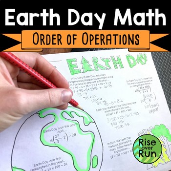 Preview of Earth Day Math Activity for Order of Operations with Exponents