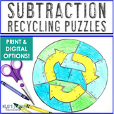 SUBTRACTION  Earth Day Math Activity Puzzle | Recycling Wo