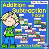 Earth Day Math Addition and Subtraction Facts 1- 20 Color 