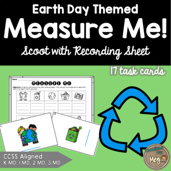 Preview of Earth Day Math - April: Measuring Task Cards - Standard or Non-Standard Units