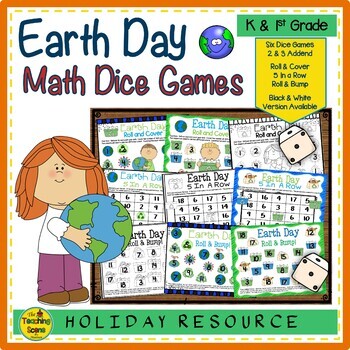 Preview of Earth Day Math Center Dice Games