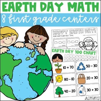 Preview of Earth Day Math Centers for First Grade Math Review