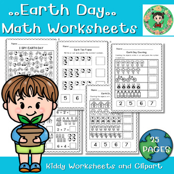Preview of Earth Day Math , Counting to 10,Ten Frames, Addition & Subtraction, I Spy
