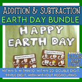 Earth Day Math Craft Bundle, Spring Addition and Subtracti