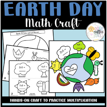 Preview of Easy Earth Day Math Craft | Printable Spring Multiplication Activity