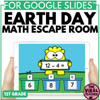 Preview of Earth Day Activity Math Escape Room Game using Google Slides™ for 1st Grade