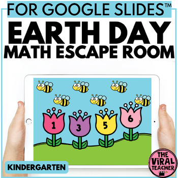 Preview of Earth Day Activities Math Escape Room Game using Google Slides™ for Kindergarten