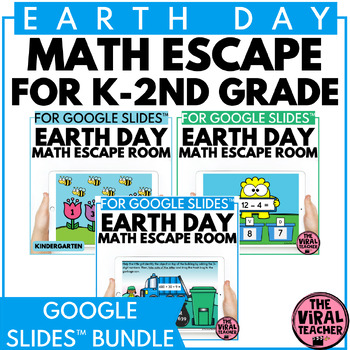 Preview of Earth Day Activities Math Escape Rooms Bundle for K - 2nd Grade Google Slides™