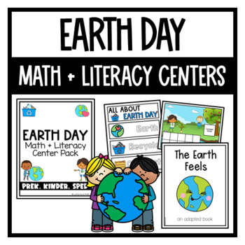 Preview of Earth Day Math + Literacy Centers | PreK, Kinder, Sped