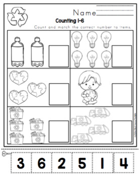 earth day math literature preschool no prep by preschool printable