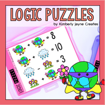 Preview of Earth Day Math Logic Puzzles 1st Grade Enrichment Activities 