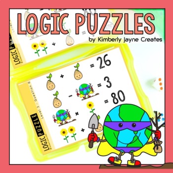 Preview of Earth Day Math Logic Puzzles 3rd Grade Enrichment