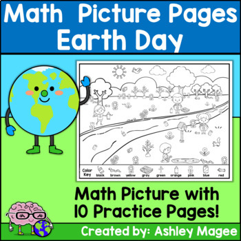 Preview of Earth Day Math Picture Pages: Addition, Subtraction, Graphing, and More Practice