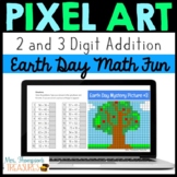Earth Day Math Pixel Art for Google Sheets™ 2 & 3 Digit Addition