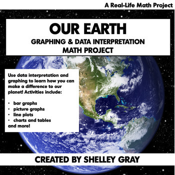 Preview of Earth Day Math Project for Graphing and Data Interpretation 