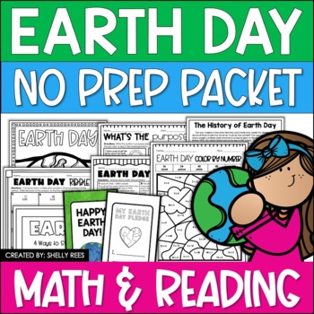 Preview of Earth Day Activities Writing Math and Reading Worksheets Coloring Pages