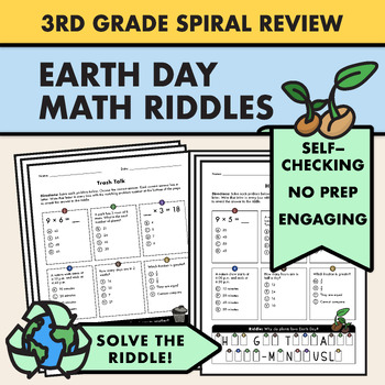 Preview of 3rd Grade Math Spiral Review | Earth Day | Math Worksheets & Review