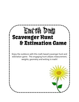 Preview of Earth Day Math Scavenger Hunt and Estimation Game