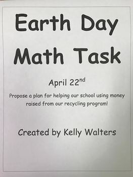 Preview of Earth Day Math Task Unit