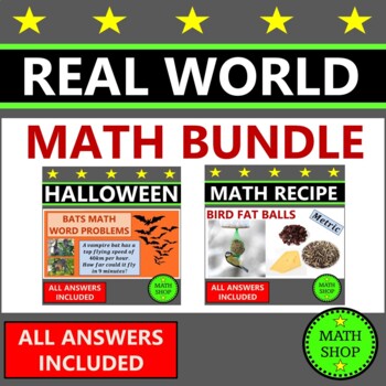 Preview of Earth Day Math Word Problems Halloween Math Statistics Real World Math