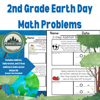 Preview of Earth Day Math Word Problems for 2nd Graders