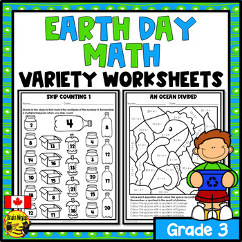 Preview of Earth Day Math Worksheets | Numbers to 1000