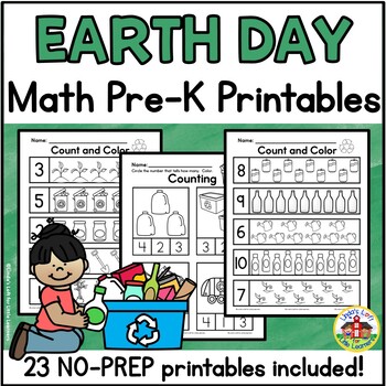 Preview of Earth Day Math Worksheets for Preschool