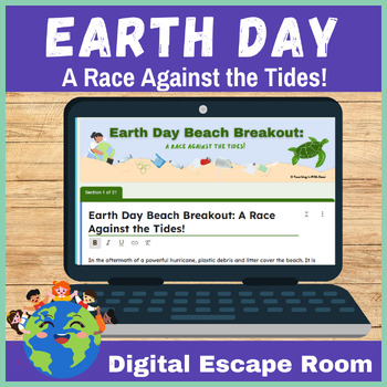 Preview of Earth Day Math and Science Escape Room Activity 4th and 5th Grade Spring 2024