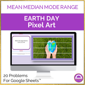 Preview of Earth Day Mean Median Mode Range Pixel Art Activity